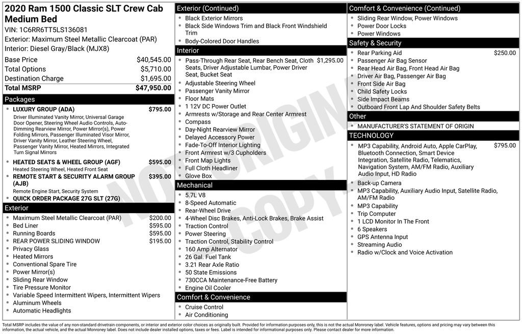 ram ram 1500 classic 2020 1C6RR6TT5LS136081 image ram ram 1500 classic 2020 1C6RR6TT5LS136081 image
